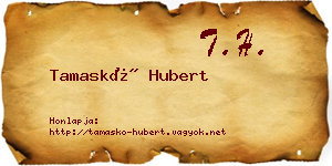 Tamaskó Hubert névjegykártya